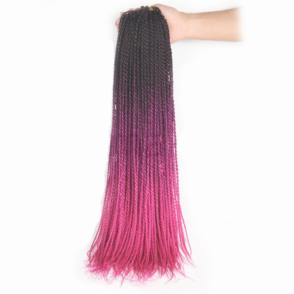 Extension capillaire synthétique au Crochet 24 pouces | Perruque sénégalaise, mèches au Crochet de 24 pouces avec 30 racines/paquet de tresses au Crochet, Extensions capillaires ombré: n ° 4
