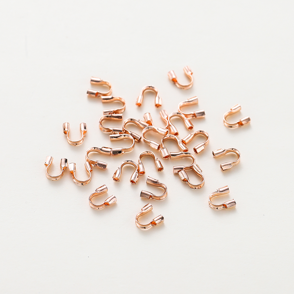 14K/18K Gold Plated Brass Wire Protectors Wire Guard Protector Loop U Shape Clasps Connector for DIY Jewelry Making Accessories