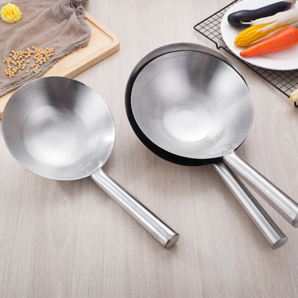 1PC Stainless Steel Cooking Tools Spoon Shovel Wooden Handle No Coating Non-stick Spoon Wok Durable Kitchen Gadgets