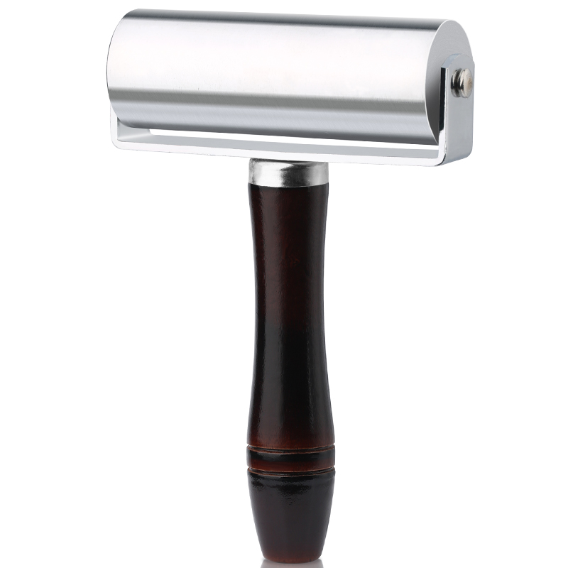 LMDZ Leather Crimping Tool Press Edge Roller Wooden Handle Roller Leather Tool Glue Laminating Tool Smoother Steel Iron Roller: C2