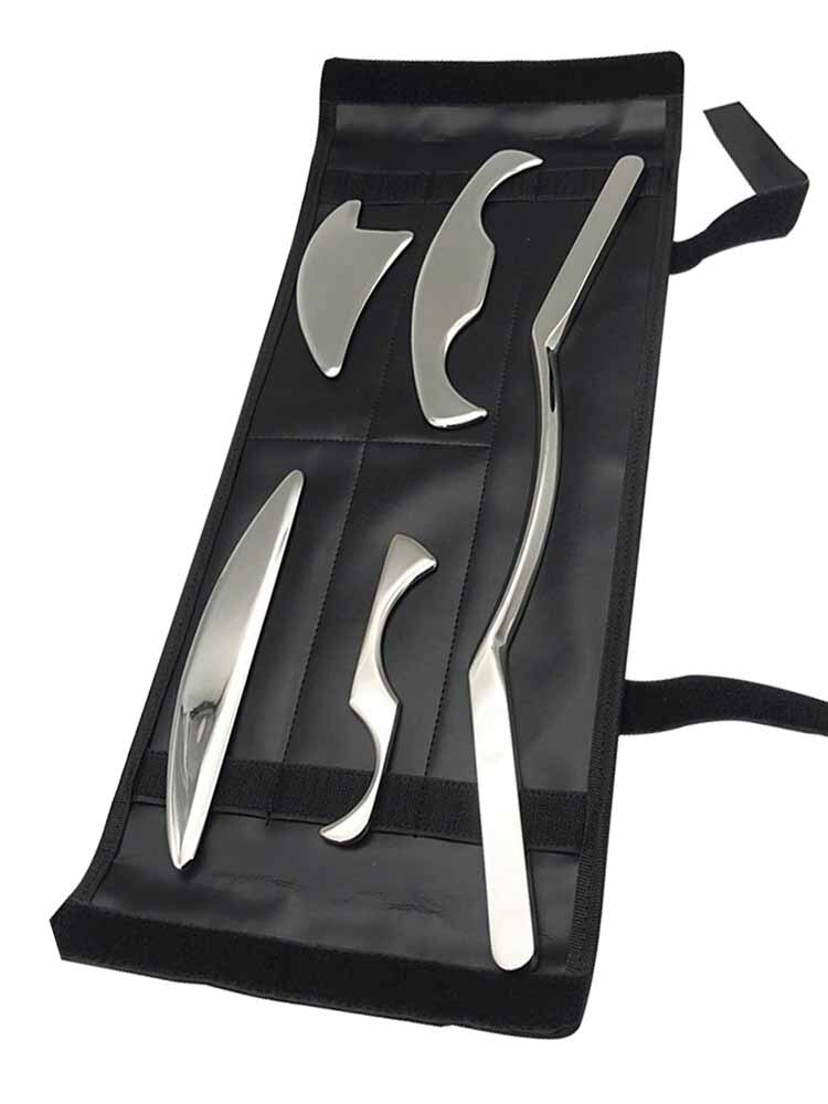 Couteau Myofascial à gratter en acier inoxydable, outil de massage pour les tissus mous, aide à desserrer le visage, le cou, Gua Sha
