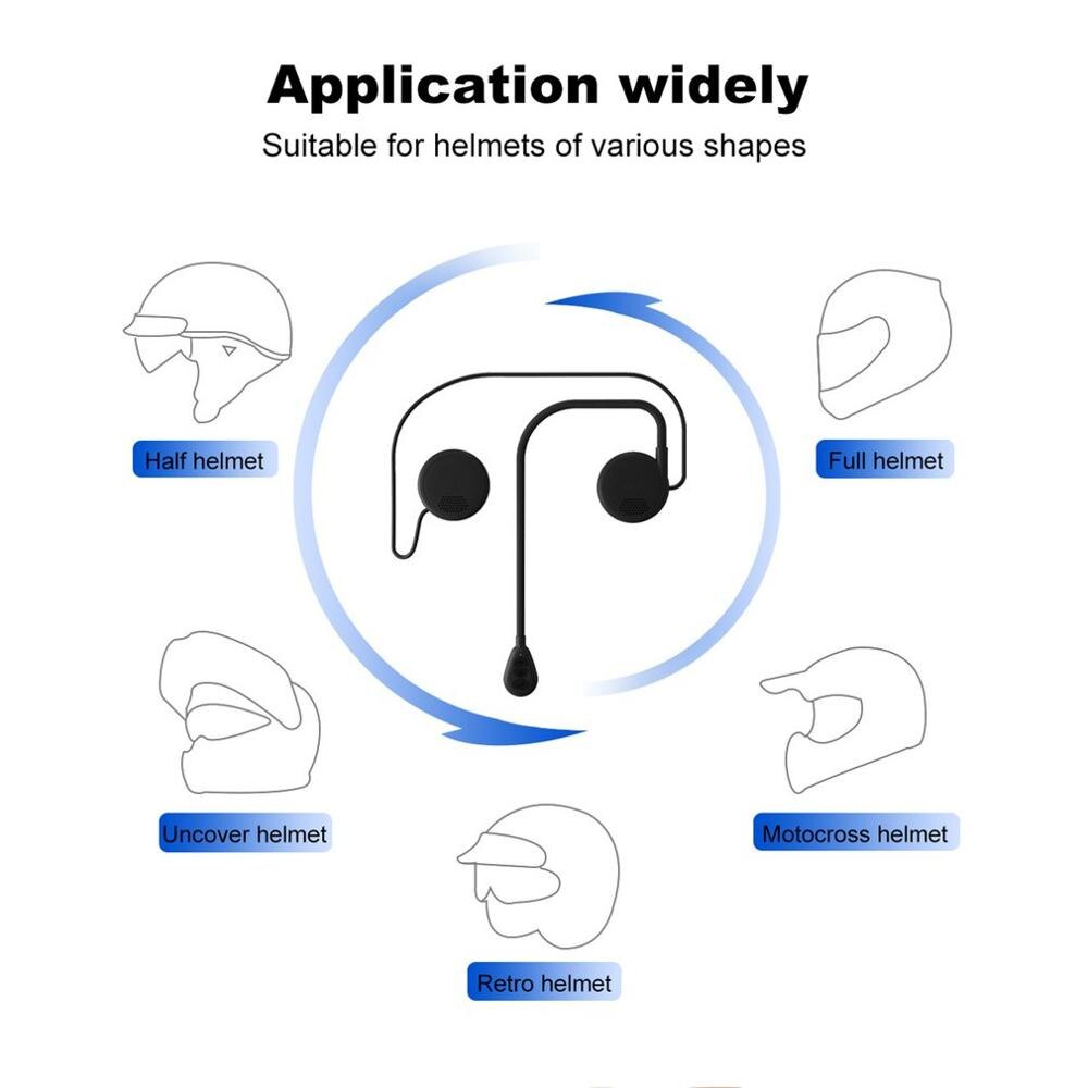 M5H Moto Helmet Headset Wireless 5.0 Ultra-thin Motorcycle Earphones Wireless Speaker Headphone Handsfree Call Music Play
