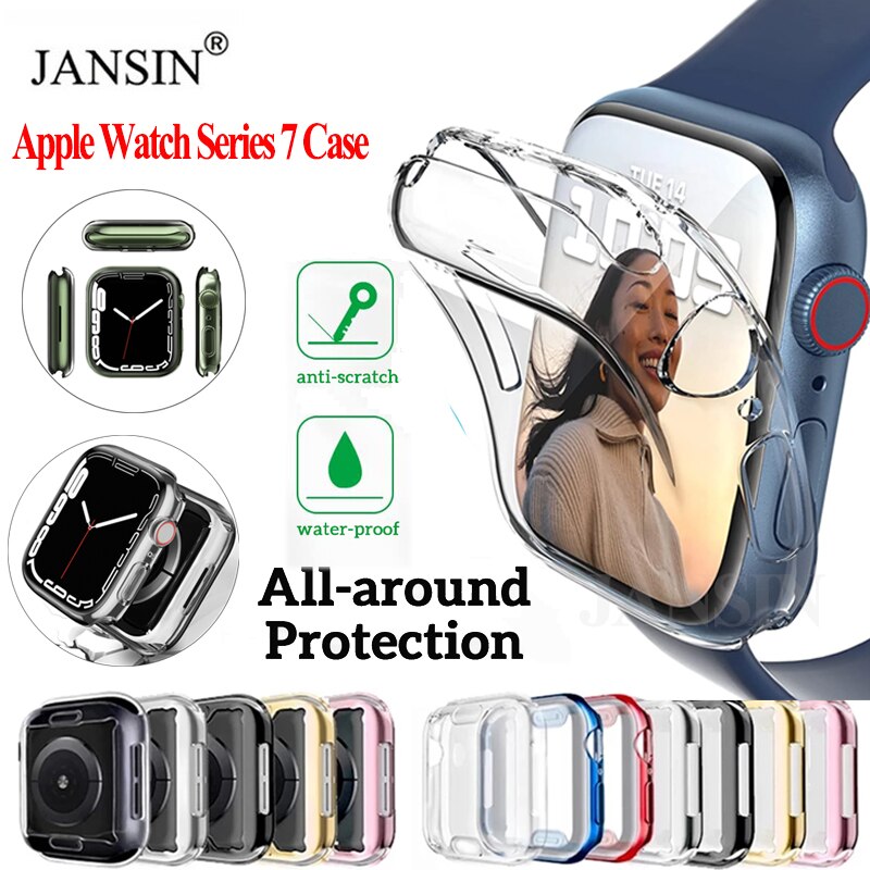 Coque de protection antichoc complète en TPU pour Apple Watch, pour Apple Watch série 7, 45MM, 41MM