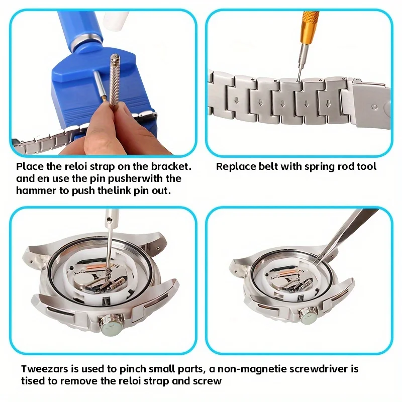 147 stks/set Horlogemaker Horloge Reparatie Repareren Gereedschap Kit, Case RemoverOpener Bar Set, Gemak Klok Tool