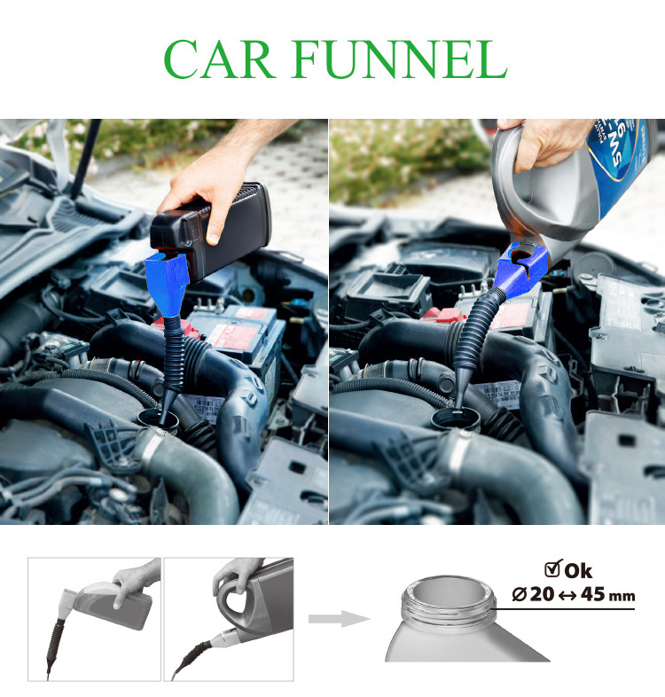 Car Foldable Refueling Funnel Plastic Splash-proof Gasoline Engine Oil Transfer Tool Motorcycle Refueling Tools Auto Accessories