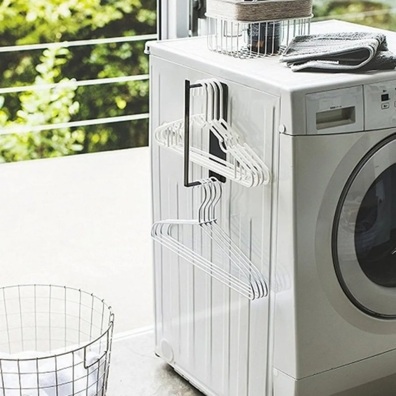 Hanger storage, washing machine side wall rack, magnetic bathroom clothes hanging and organizing rack, washing machine storage s