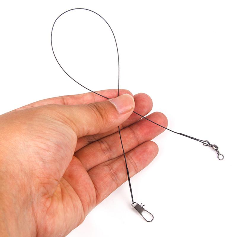 Laisse de Leader en fil d'acier tressé Anti-morsure, 1 pièce de 15/20/25/30CM, fil tressé Anti-enroulé Durable pour la pêche, poids 1G, 14KG