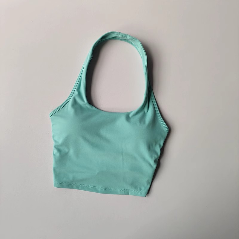 Halterneck-bh fitness-bh träningstoppar gym fitness sport-bh sexig sport-bh kvinnor rygglös gym träning yoga crop top