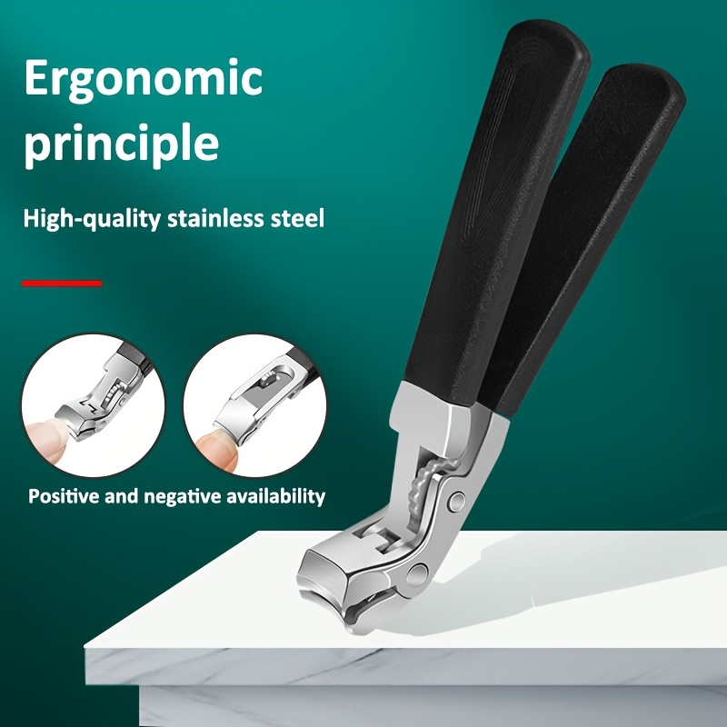 1Pcs Angled Head Nail Clippers for Seniors - Ergonomic Toenail Clipper for Thick Nails, Premium Steel Nail Cutter Trimmer