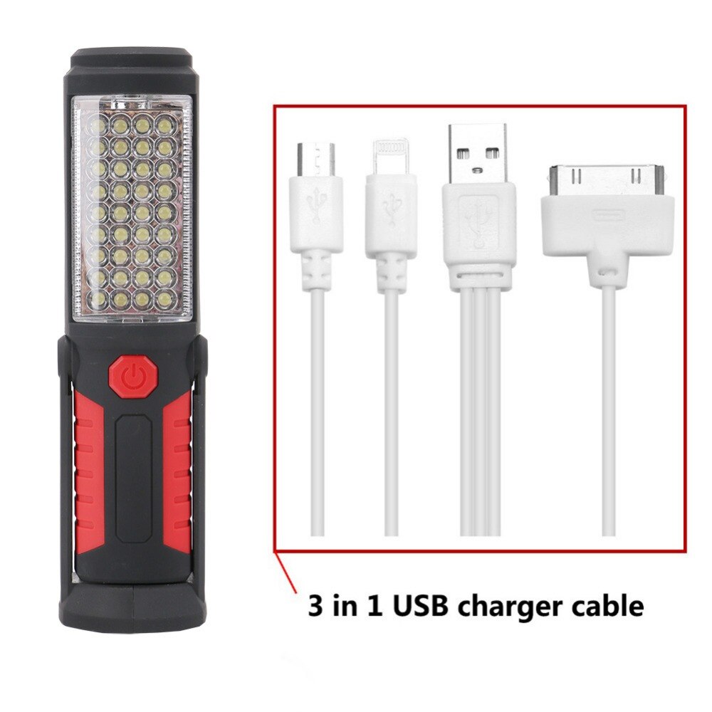 USB Charging/3*AA 36+5LED Magnetic Work Hand Flashlight Emergency Inspection Work Torch Light Hook Magnet Portable Lanterns