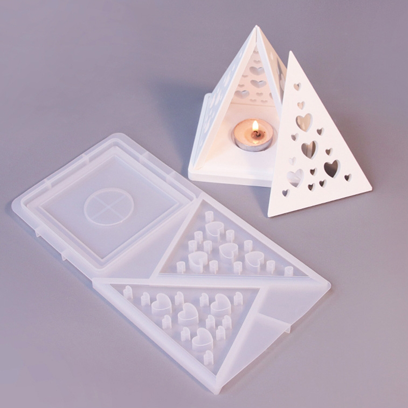 Piramide Sneeuwvlok Sterrenhemel Liefde Huis Kandelaar Siliconen Mal DIY Gips Epoxyhars Gietvorm Woondecoratie Ornamenten ﻿
