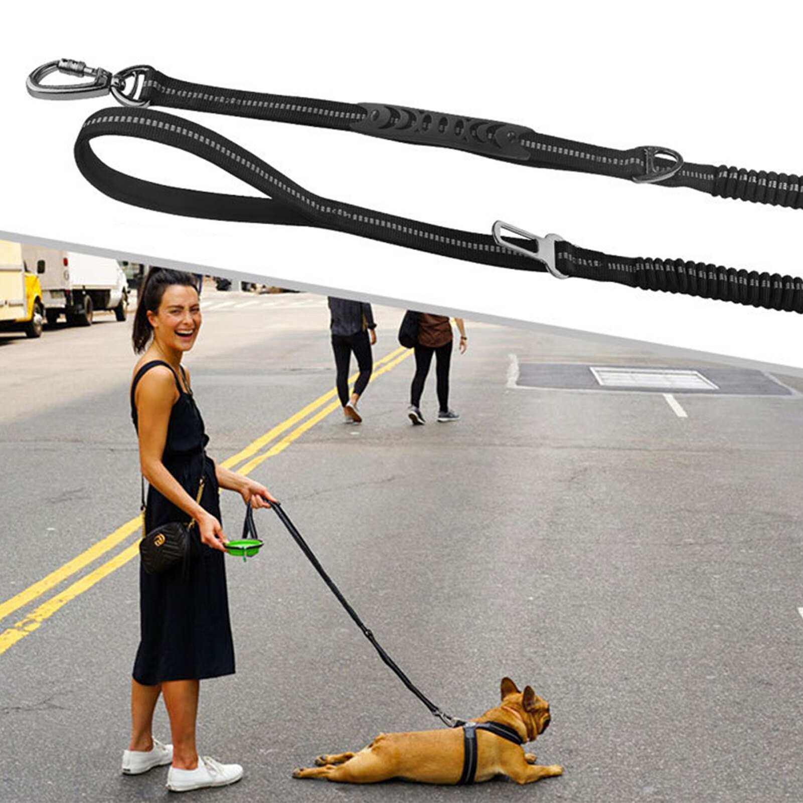 Hond Seat Belt Pet Hond Autogordels Huisdier Riemen 120Cm Verstelbare Lead Leash Harness Reflecterende Elastische Bungee Puppy veiligheidsgordel