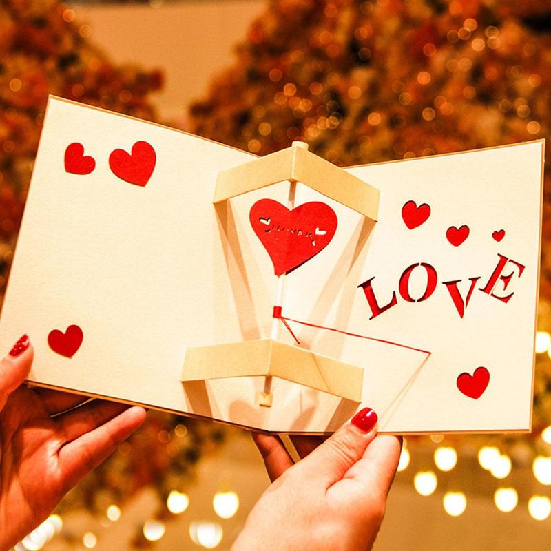 3D drei dimensionale gruß karte jahrestag valentinstag gruß Schild karte hoch karte kreative liebhaber F6G8