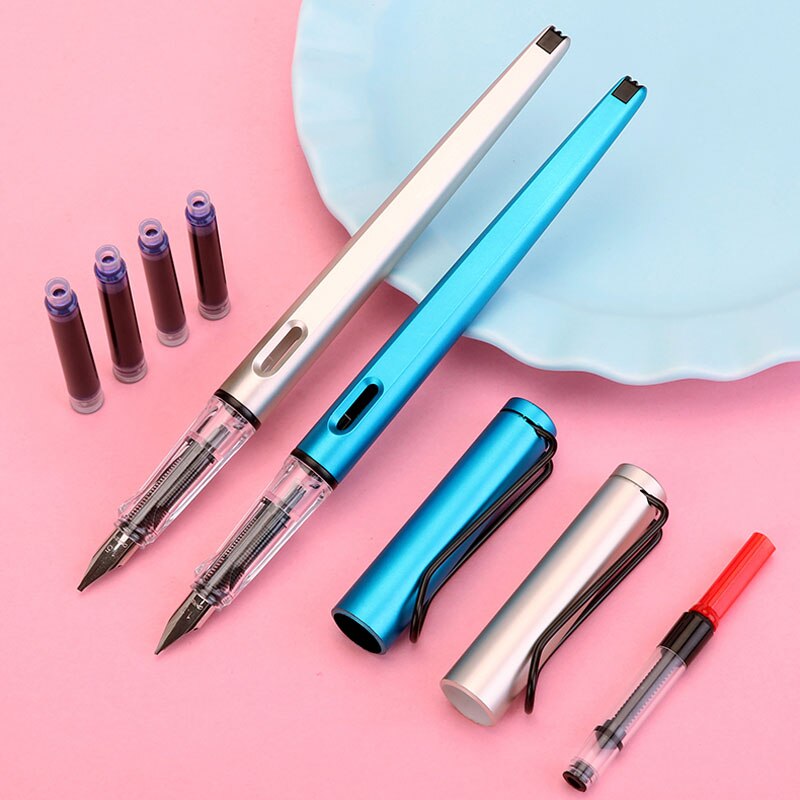 2pcs/set English calligraphy pens Duckbill Gothic Parallel Calligraphy Art Flat Tip fountain pen with Ink sac