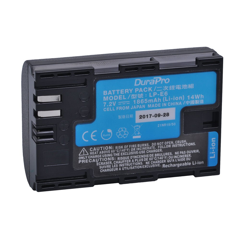 Batería para cámara Canon EOS 5D Mark II III 50D 6D 60D 7D 70D 80D 90D EOS R, batería de 1865mAh LP-E6 LPE6, LP-E6N LPE6N