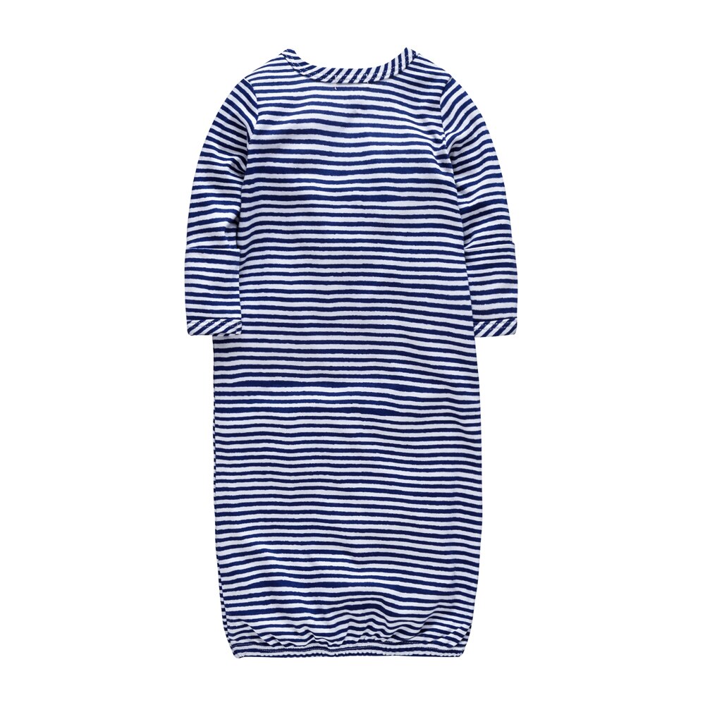 Listras azuis Menino Dorminhoco Romper Tecido De Bambu de Manga Longa Outono Sleepwear Listrado Mar Tema Do Bebê Menino Macacão Ropa Navidad