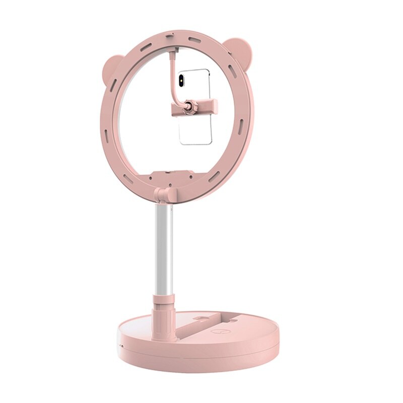 Universal 11 Zoll Telefon Selfie Füllen Ring Licht Dimmbare LED Licht 3300-6000K Kamera Folding Stativ Für Make-Up video Live Studio: Pink