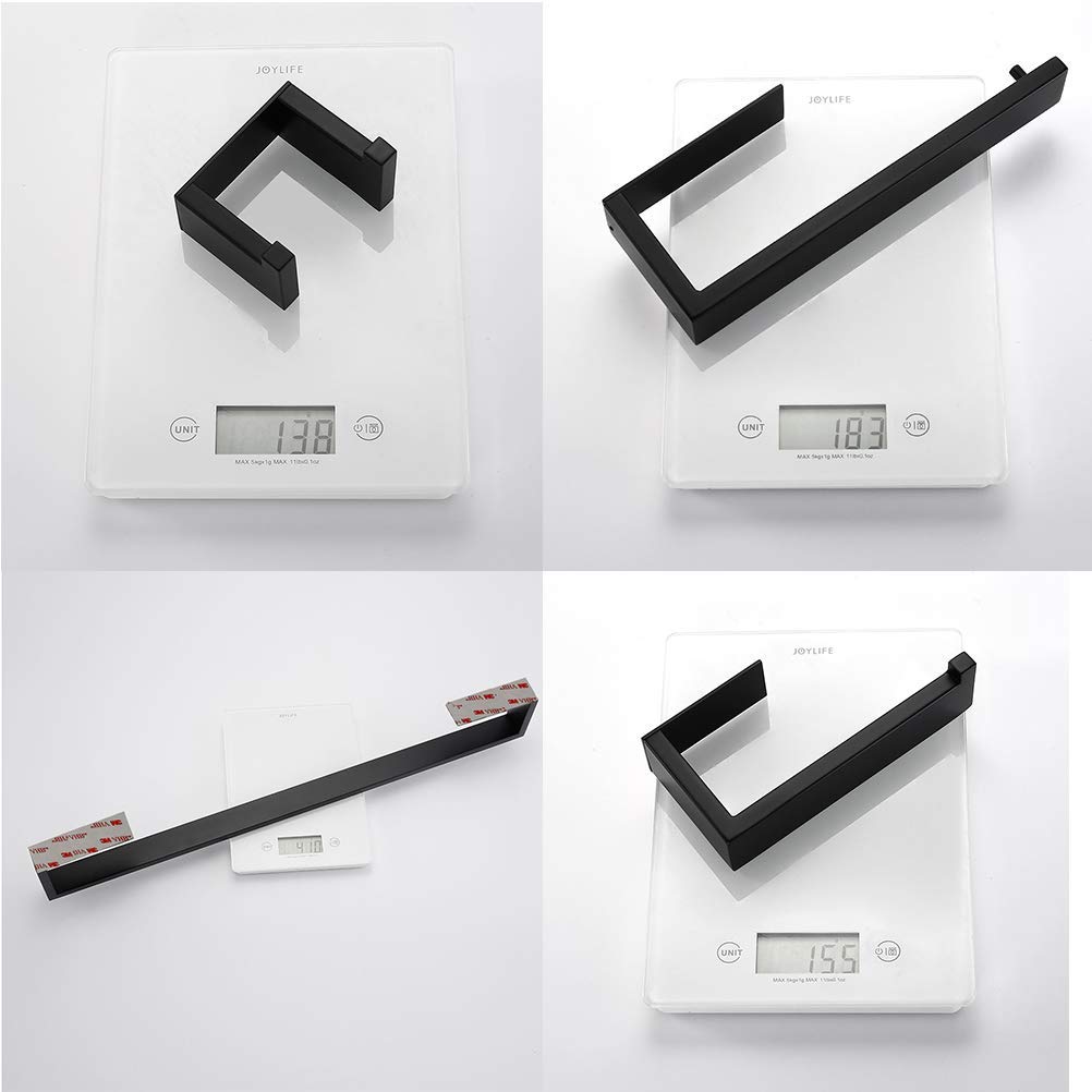 Self Adhesive Bathroom Accessories Black Finish Towel Bar Towel Hook Towel Ring Toilet Paper Holder