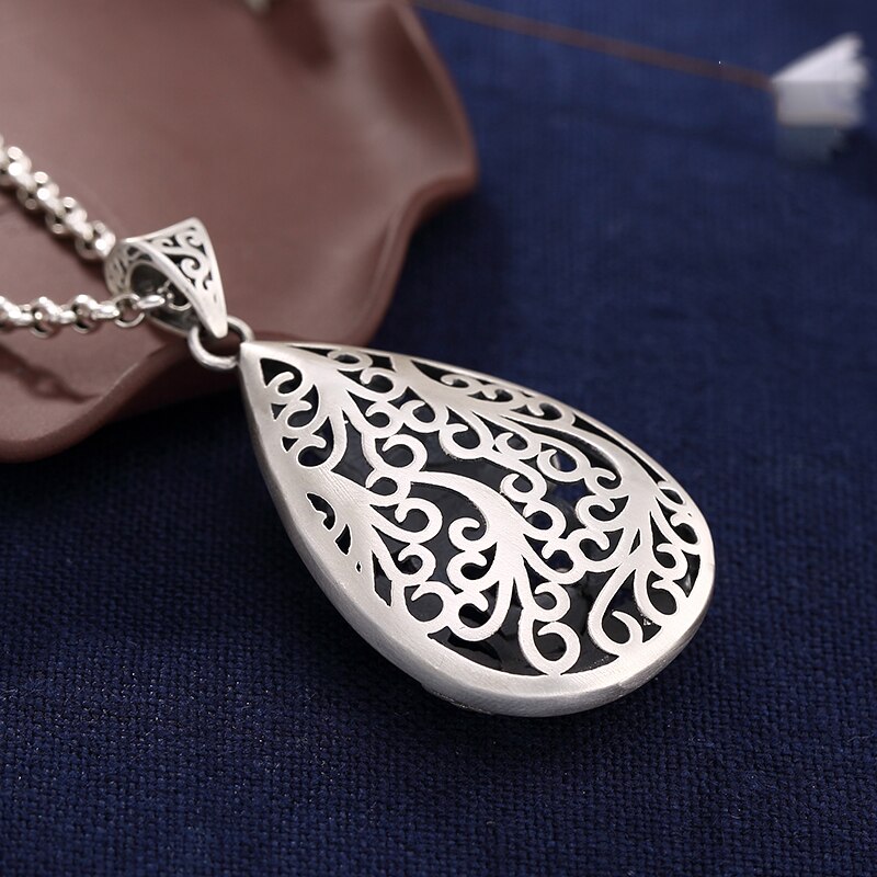 BALMORA Echt 990 Sterling Silber Jahrgang Hohl Lotus Blume Anhänger für Frauen Männer Paar Elegante Schmuck Schmuckstück