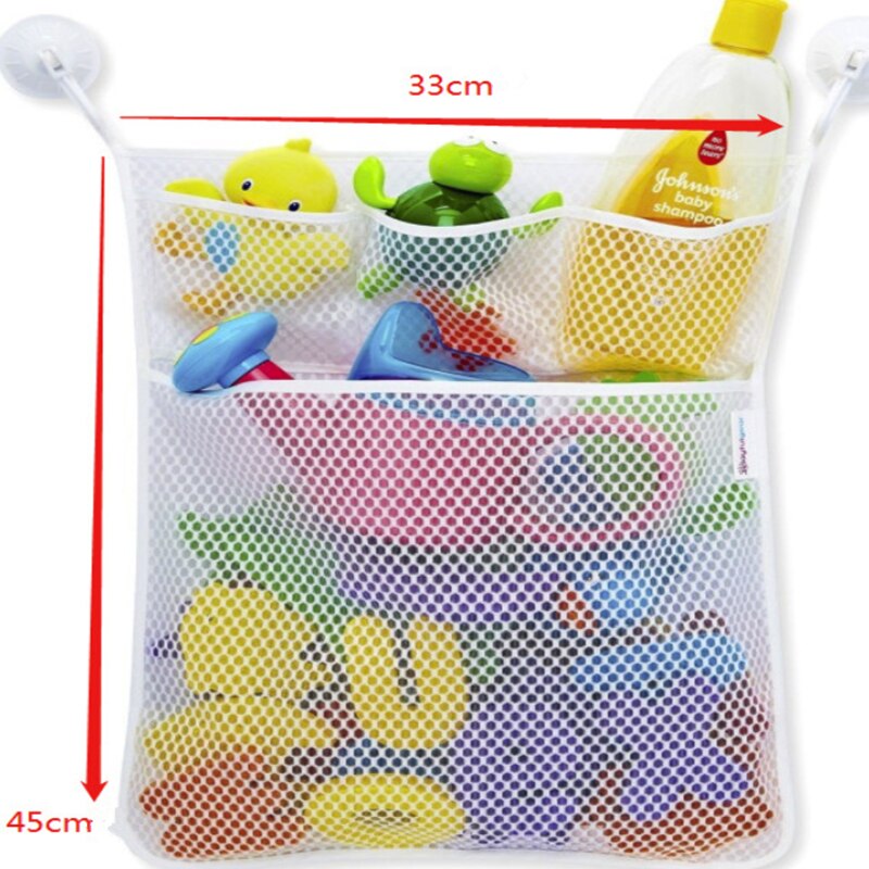 Cesta de malla para bebé, juguete de bañera para niños, red de almacenamiento, bolsa colgante plegable, organizador para baño, bañera de bebé
