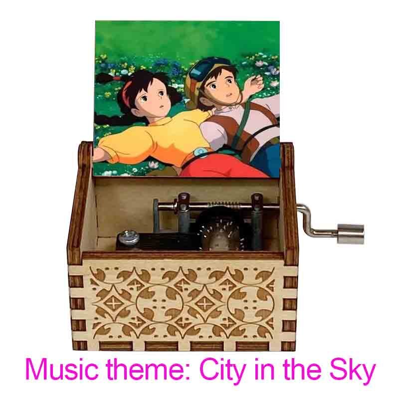 Wooden Music Box Carved Color 3D Printing Music Box Birthday Year: Dark Grey