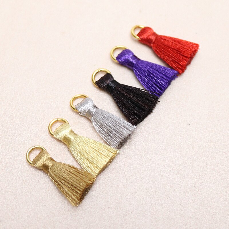 Colgante de borlas de hilo de algodón de 2cm, accesorio de joyería, con adornos de flecos pequeños, para manualidades, DIY, 20 piezas