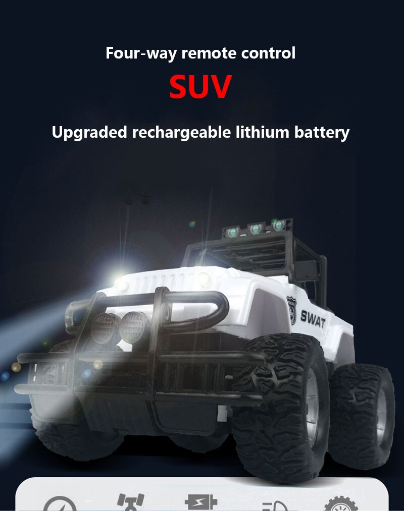 Four-way Remote Control Wrangler 1:20 With Light Remote Control Off-road Vehicle 2.4GHz Climbing Vehicle Toy Car