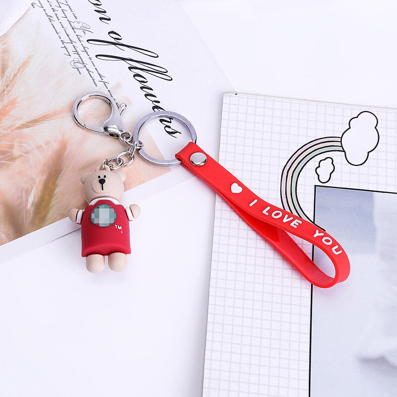 Koreaanse Stijl Shi Shang Xing Bar Beer Sleutelhanger Pvc Zacht Rubber Accessoires Mannen En Vrouwen Tas Koppels Creatieve Opknoping decoratie: Red