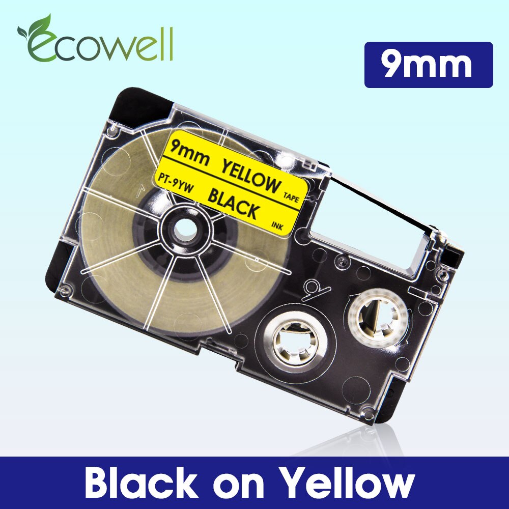 Ecowell XR-9WE XR-9X XR-9RD XR-9BU 9mm label For Casio XR-9YW XR-9GN XR-9GD label tape for Casio KL-60 KL-120 KL-100 Label Maker