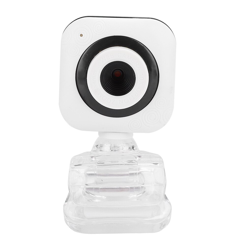Built-in Microphone Computer Camera Webcam PC Accessory 480P White with Transparent Clip web camera