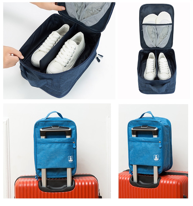 3 Layers Portable Shoes Storage Travel Bags Organizer Mesh Sorting Pouch Dustproof Bags Waterproof Unisex Shoes Covers Tote Bag