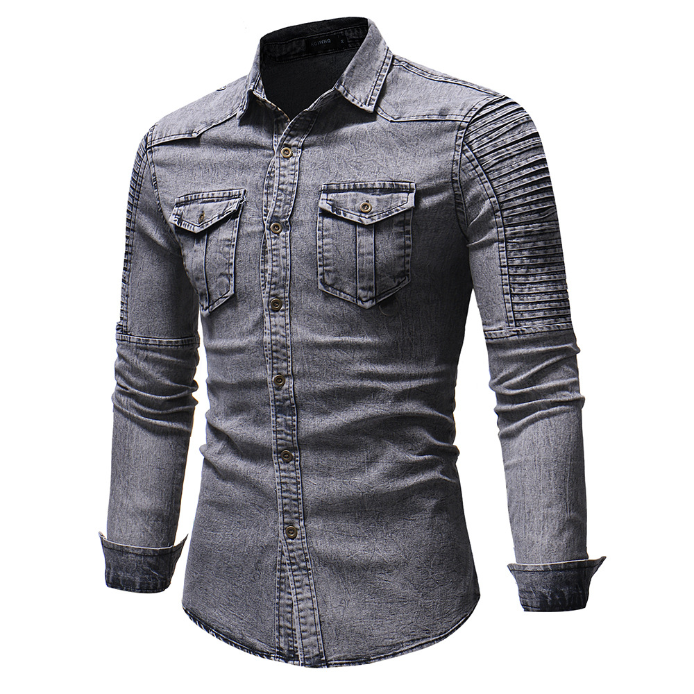 Jeansjacka herr slim fit jeansjacka vår höst bomberjacka manlig cowboy jeansjackor casual streetwear