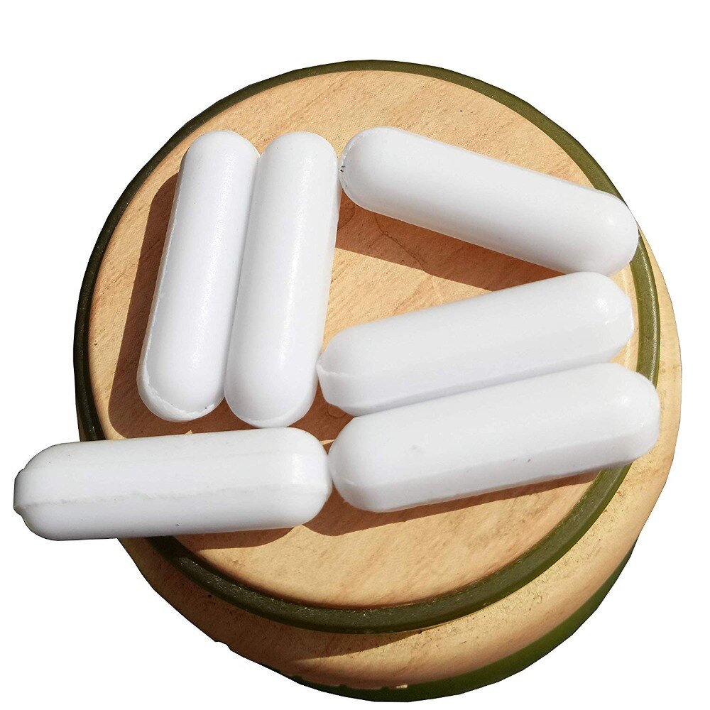 Labor Magnetische Rühren Bar PTFE schlicht Rühren Riegel ohne Drehpunkt Ring weiß Spinbars, zylinder bilden C7x25mm, 10 stücke