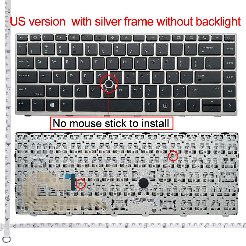 US/RU/SP/UK/LA/FR laptop keyboard FOR HP EliteBook 745 840 G5/G6 846 G5/G6 848 G5/G6 Zbook 14U G5/G6 HSN-I17C-4/I13C-4 I24C MT44: silver