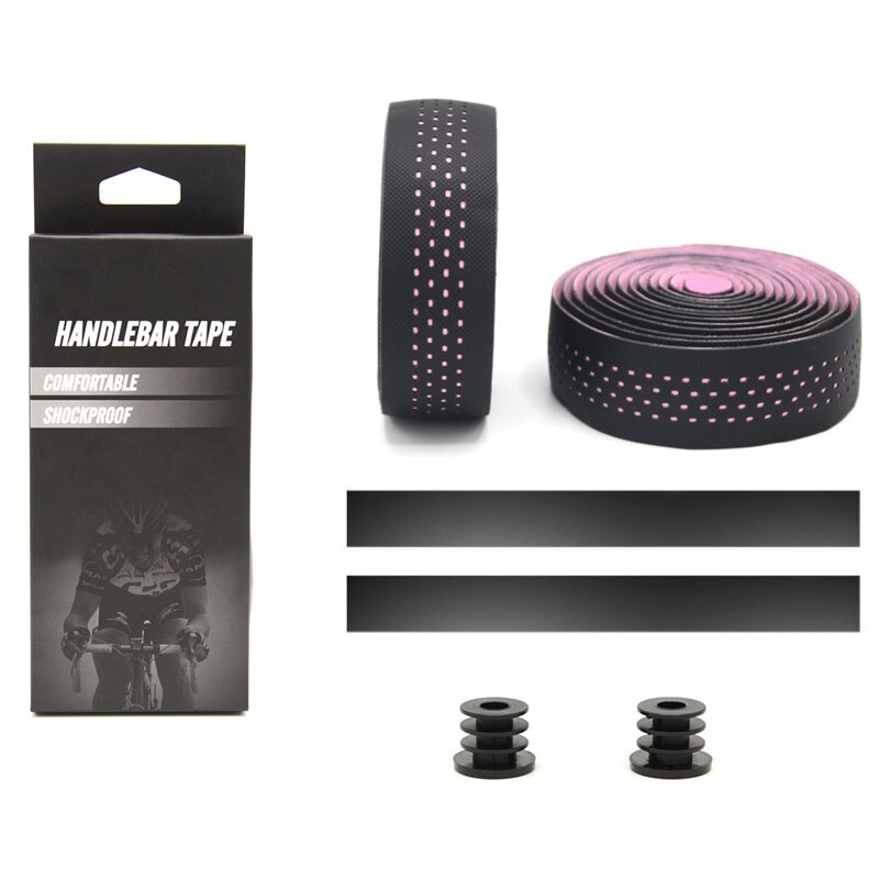 Dode Vlieg Fiets Bandjes Hoeken Strapping Pu Leer Bar Bandjes Road Stuur Bandjes Ademend En Zweet-Absorberende Bar Bandjes: Pink