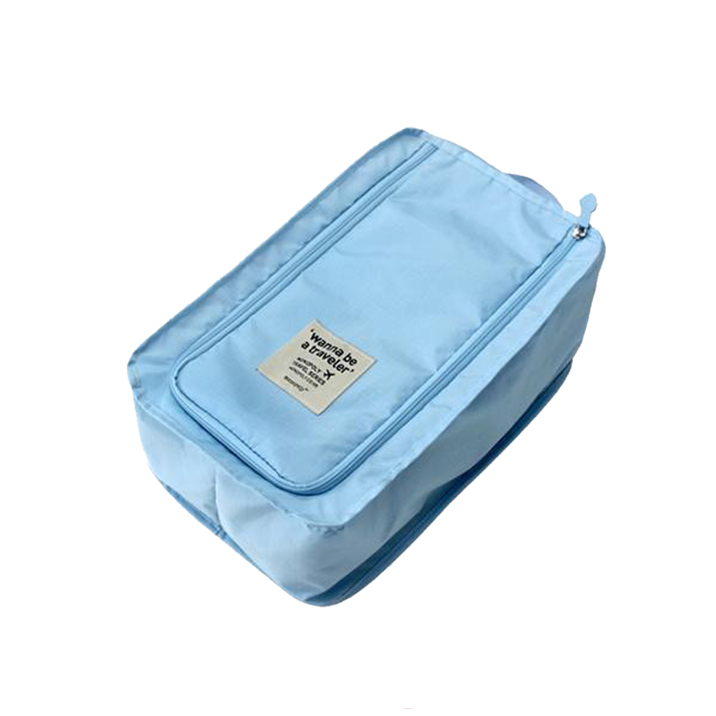 Convenient Travel Storage Bag Nylon 6 Colors Portable Organizer Bags Shoe Sorting Pouch multifunction: Blue