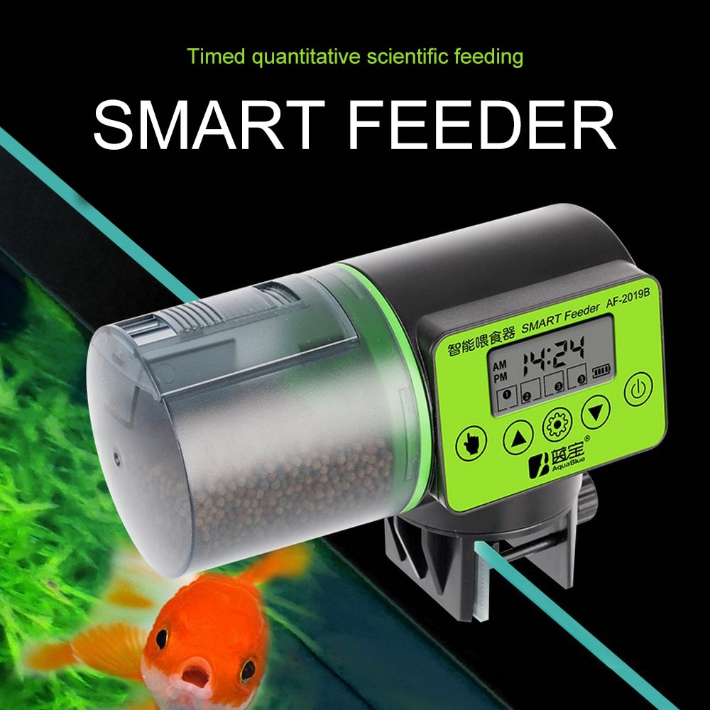 Automatic Fish Feeder Aquarium Digital Fish Tank Electrical Plastic Timer Feeder Food Feeding Portable Fish Feeder Tool