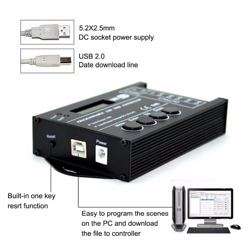 TC421 LED Zeit WIFI Controller Programmierbare DC12-24V 5 Kanal 20A Gemeinsame Anode für Led-leuchten