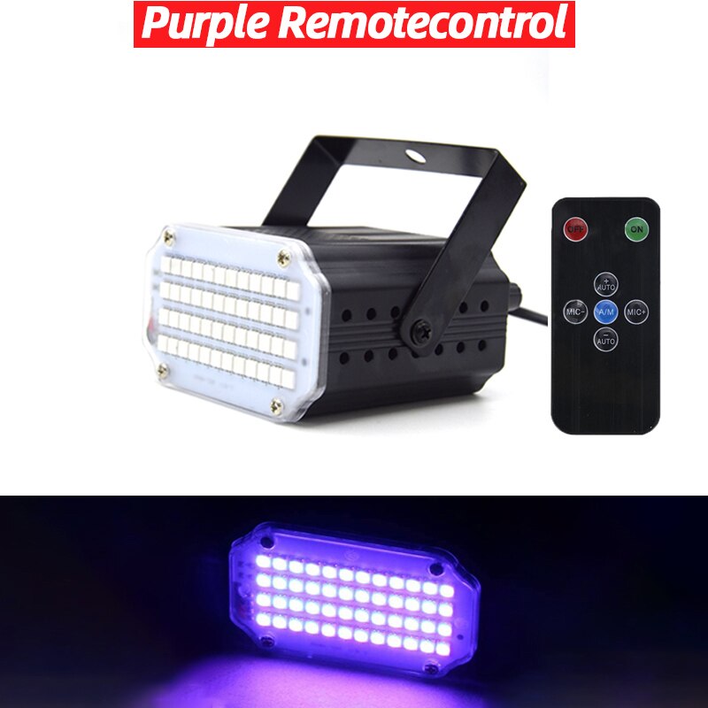 48 Leds Bühne Lichter RGB Disko Licht Stimme Aktiviert LED Party DJ Party Aktiviert Blitz-Beleuchtung Wirkung: Violett Remotecontrol / uns Stecker