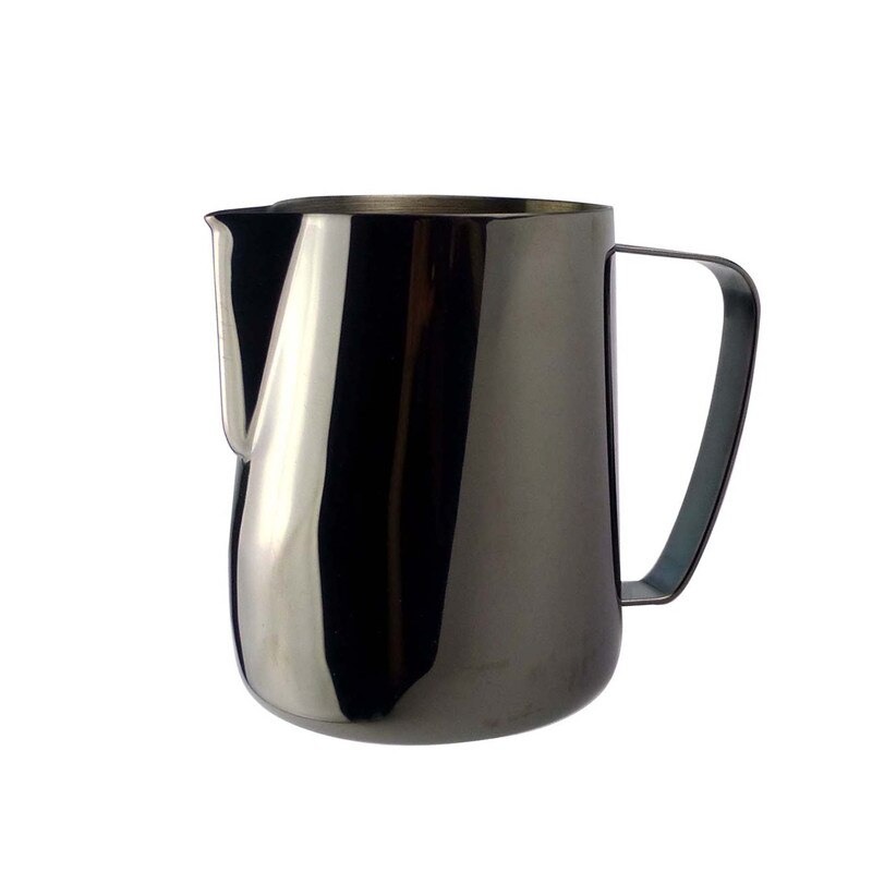 0.3-0.6L Milk Jug Stainless Steel Frothing Pitcher Pull Flower Cup Coffee Milk Frother Latte Art Milk Foam Tool Coffeware: Black-300ml / 350ml