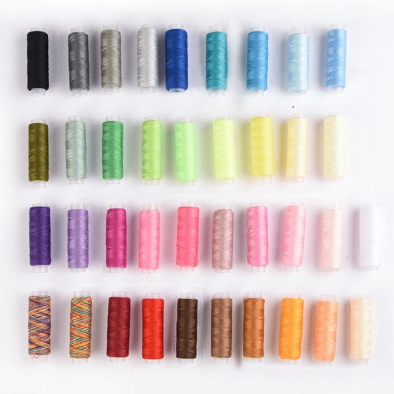 24/30/38/39Pcs Mixed Colors Polyester Yarn Sewing Thread Roll Machine Hand Embroidery 160 Yard Each Spool For Home Sewing Kit: 38 colors