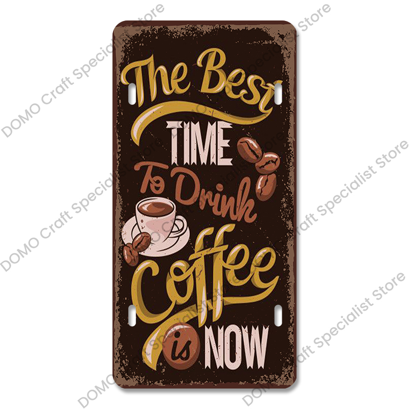 Placa de licencias de café, carteles de hojalata de Metal Vintage, placas de Metal Retro para café, cocina, sala de estar, decoración artística de pared del hogar: Verde claro