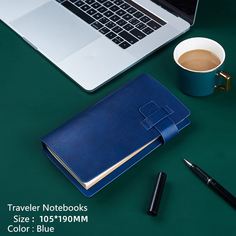 Portable Office Stationery Planner,Cute A6 Leather Mini Travel Schedule Diary Bullet Journal Notebooks Brown: Blue
