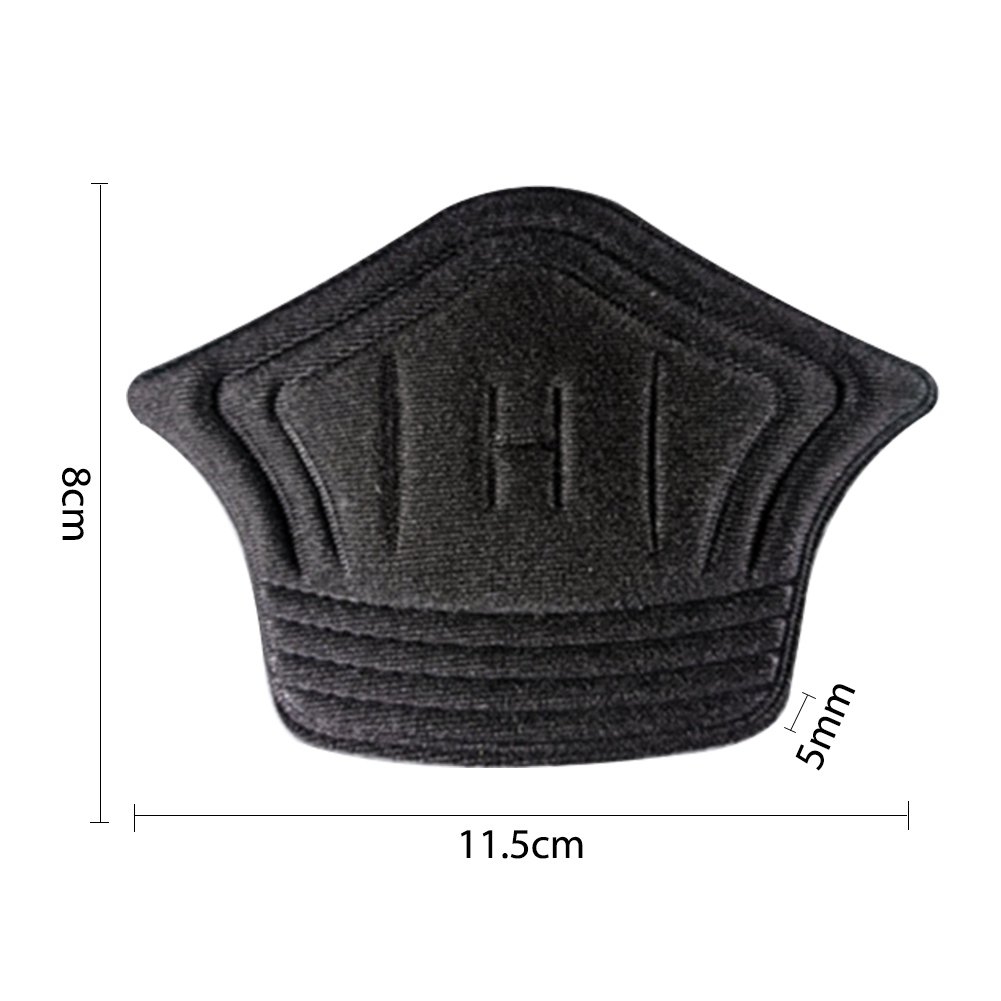 Plantillas para zapatos deportivos, almohadillas para el talón, tamaño ajustable, antidesgaste, almohadilla para los pies, plantilla de inserción, Protector para el talón, pegatina trasera, 2 piezas: 2pcs black thin B