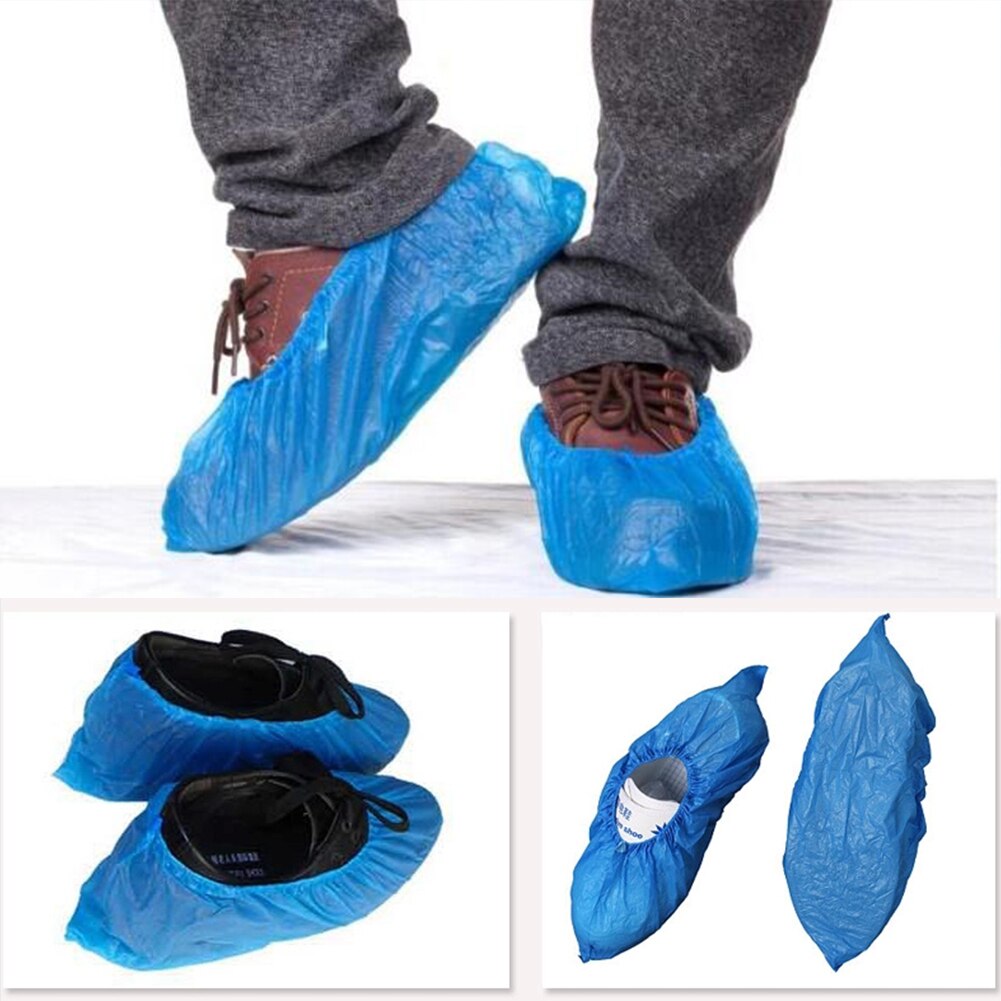 100Pcs/lot Waterproof Plastic Disposable Shoe Covers Rainy Day Carpet Floor Protector Thick Shoe Cover Overshoes