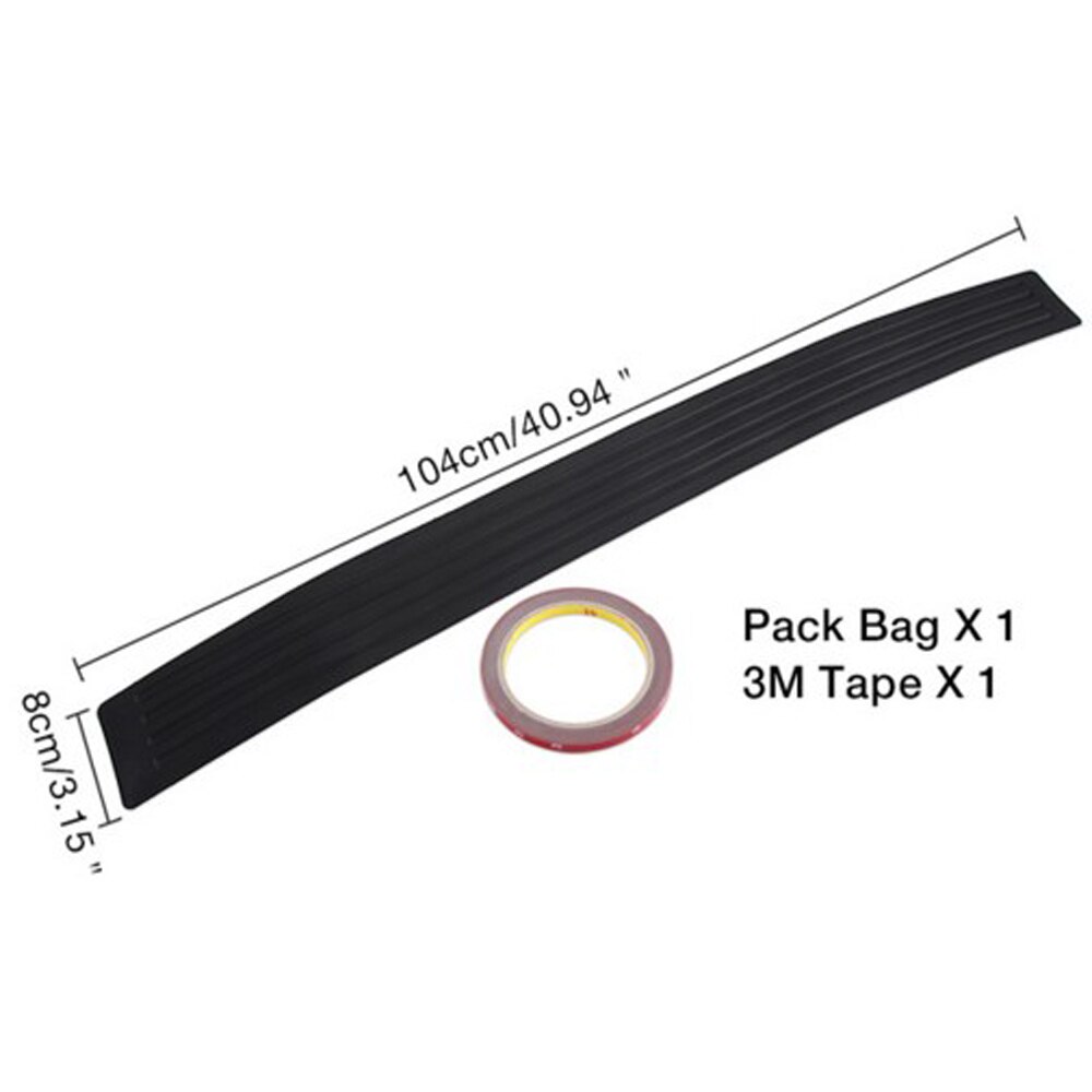 Car Rear Bumper Protector sticker Case For Skoda Octavia Yeti Roomster Fabia Rapid Superb KODIAQ Citigo KAMIQ KAROQ SCALA VISIO: 104CM black