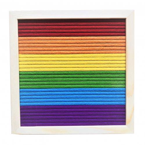 Handmade Square Frame Felt 460 Letter Set Message Board with Bracket Home Decor: Rainbow Color