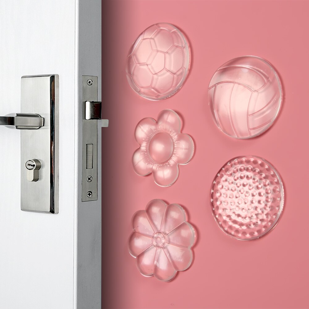 1Pc Rubber Door Stops Transparent Protection Stickers Handle Bumpers Anti Collision Pads Door Hardware Shockproof Waterable