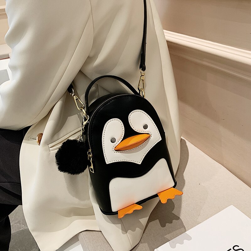 Cute Cartoon Penguin Purses and Handbags for Women Girls Crossbody Bag Leather Female Shoulder Bag