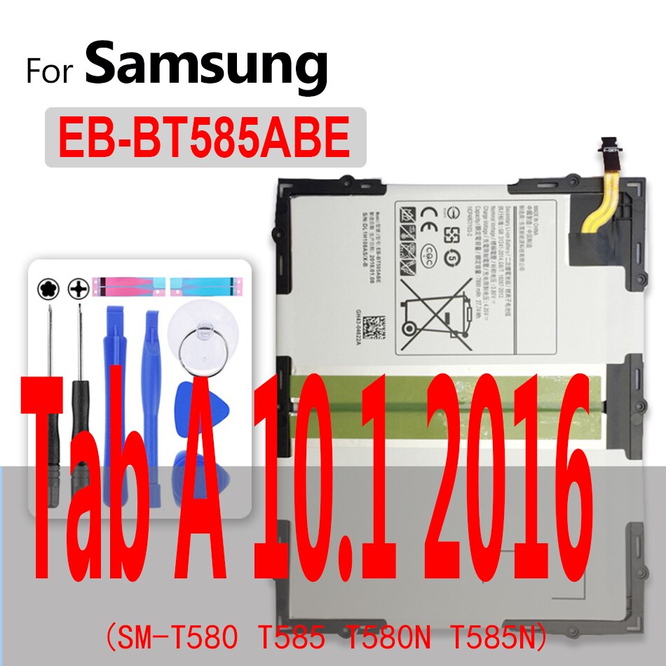 Tablet Battery For Samsung GALAXY Note 8.0 10.1 12.2 Pro/Tab A 7.0 9.7/S S2 S3 8.4 10.5 Edition P605 P607 T520 N8020 T700 T801: EB-BT585ABE